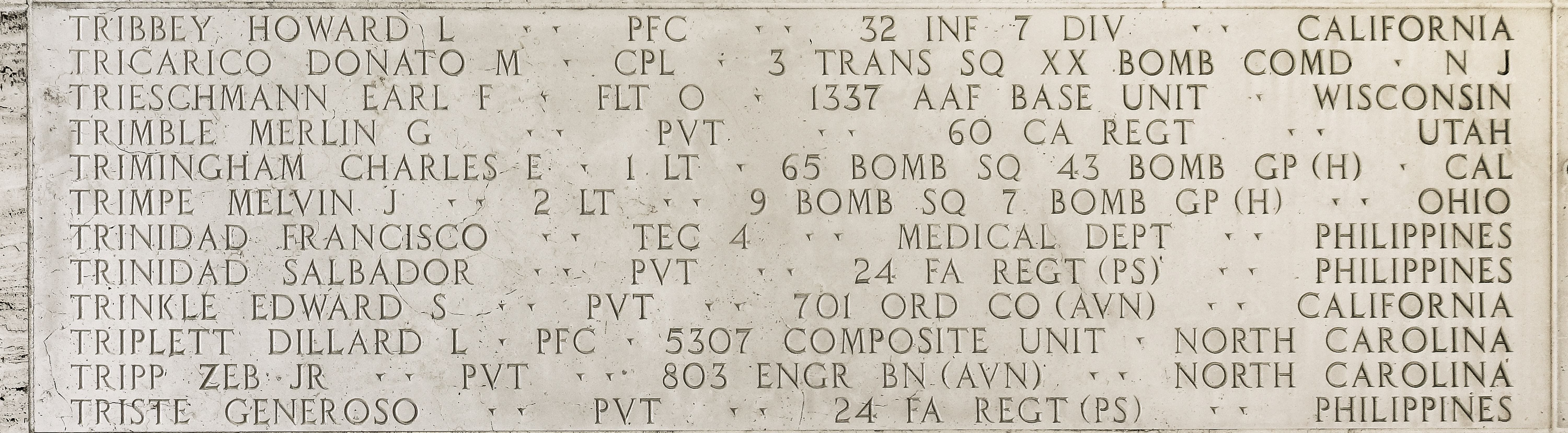 Earl F. Trieschmann, Flight Officer